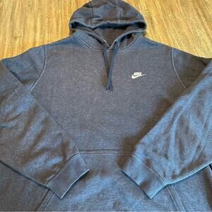Men’s Nike Club Fleece Pullover Hoodie Sweatshirt Denim Blue, X-Large